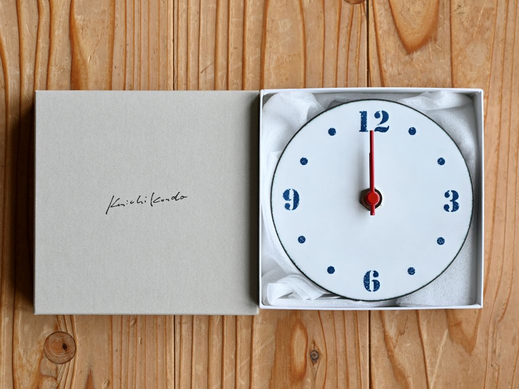 時計 壁掛け時計 文字盤S 七宝（白地に青文字）