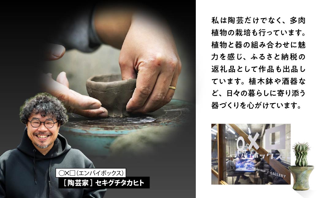 植木鉢 1個 特殊焼成| 鉢 はち うえきばち 植木 陶器 ガーデニング 観葉植物用 多肉植物用 インテリア オブジェ テラコッタ プランター 盆栽鉢 ポット フラワーポット 植物用 作家 アーティスト 作品 手仕事 一点もの 芸術 陶芸家 おしゃれ デザイン ギフト プレゼント 母の日 父の日 敬老の日 誕生日 クリスマス セキグチ タカヒト 埼玉県北本市