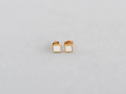 ピアス K18 ホワイト 七宝 Kenichi Kondo K18 ホワイト