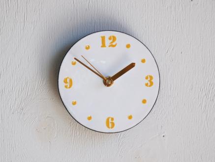 時計 壁掛け時計 文字盤S 七宝（白地に黄色文字）