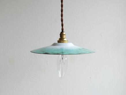 Kenichi Kondo　七宝の灯り 七宝ランプシェード（Low・水色(外側)×白（内側））