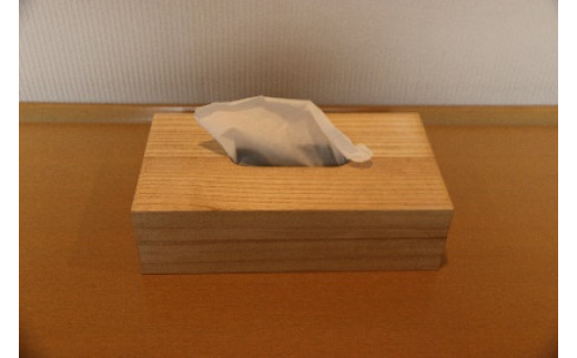 熟練桐たんす職人が手作りした桐のティッシュカバー＜クリアオイル塗装＞　【11246-0167】