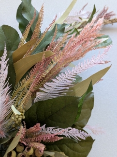 季節のリース　「秋色クレセントスワッグ」　【11246-0176】　プリザーブドフラワー