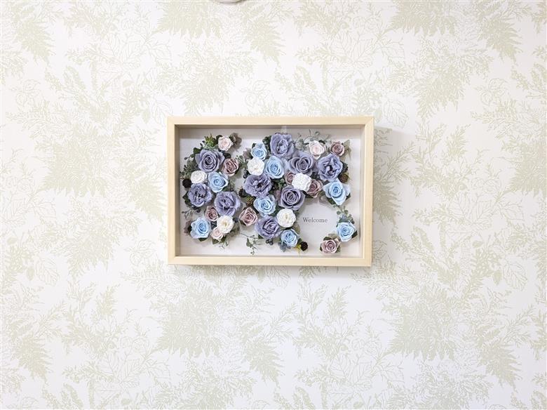 プリザーブドフラワーオーダーメイド　フレームアレンジ　B4　≪インテリア　ご結婚　開店　開業　新築　お誕生日　お祝い≫　【11246-0219】