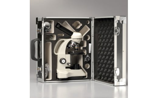 【総合倍率40倍～640倍】メイジテクノ 教育・実習用生物顕微鏡 専用アルミケース付 (スライドガラス・カバーガラス各100枚付)  教育 小学生 中学生 高校生 プレパラート 理科 理科室 ※2025年2月上旬頃より順次発送予定 FAA-201