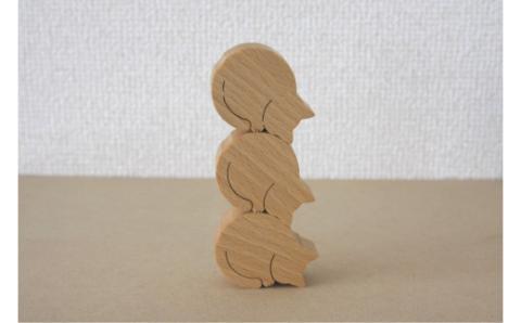 『ねこのつみき（白）』木製／アトリエ倭（やまと）