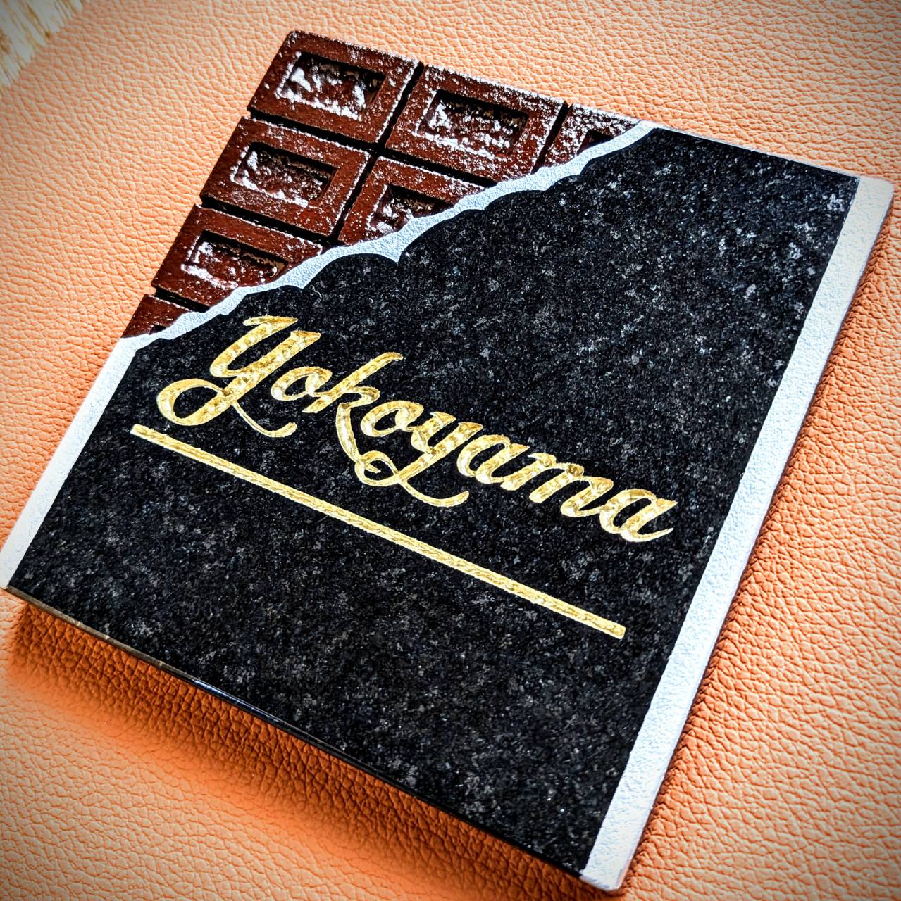 【黒御影石】チョコレート風オリジナル表札
