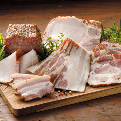 【定期便】子供に食べさせたい無添加ベーコン＆ハム＆パンチェッタ吊焼き 全3回　肉　定期便