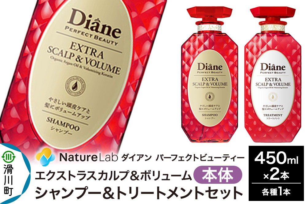 Diane ダイアン パーフェクトビューティ― エクストラスカルプ＆ボリューム シャンプー＆トリートメント 本体セット 450ml×2