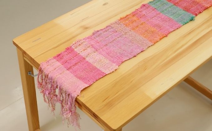 さをり織り　反物（暖色系）