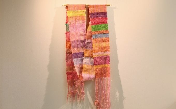 さをり織り　反物（暖色系）