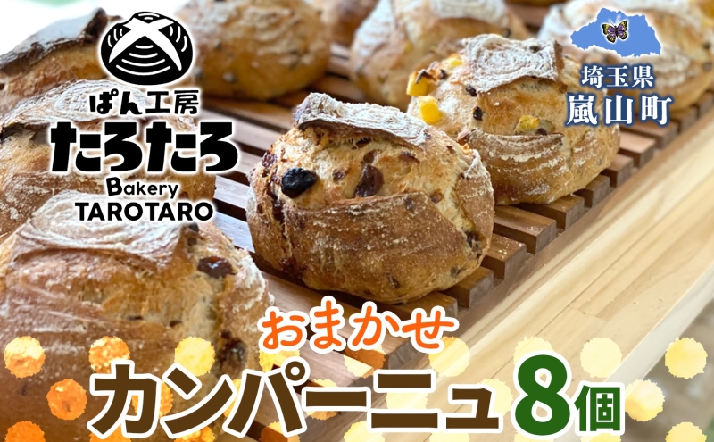 カンパーニュ 8個 セット ぱん パン あんこ 小麦 農林61 ふすま 生地 醗酵 濃厚 芳醇 香り もっちり 食感 ハード系 ぱん工房 たろたろ 埼玉県 嵐山町