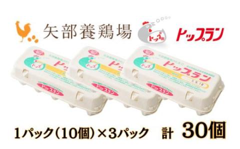 【矢部養鶏場のたまご】こだわりのブランドたまご　トップラン30個（10個パック×3）お取り寄せ 新鮮 ニワトリ 鶏 卵 たまご 玉子 タマゴ 卵かけご飯 TKG 人気 おすすめ 矢部養鶏場 川島町