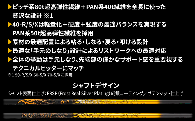 [バシレウス] ドライバー用カーボンシャフト Basileus δ II(バシレウス デルタツー) 50S｜ゴルフ用品 ゴルフ [0461]