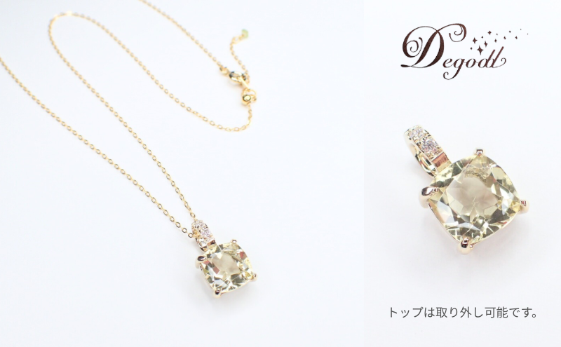 レモンクオーツSQネックレス　天然石アクセサリー ペンダント アクセサリー ネックレス ジュエリー レディースアクセサリー 宝石 プレゼント 贈り物