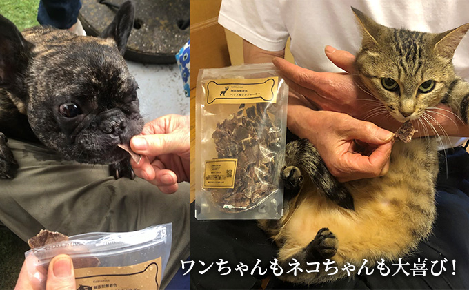 定期便９回）千葉県で獲れた鹿ペット用ジャーキー(２個セット）１００g