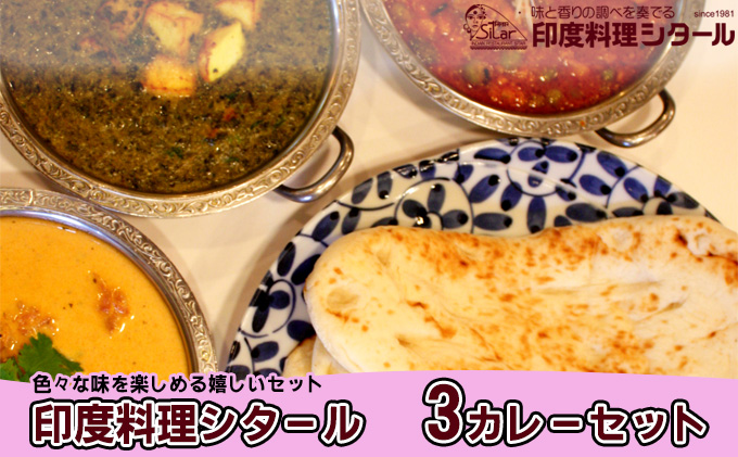 印度料理シタール 3カレーセット【カレー 詰め合わせ 加工食品 レトルト食品 惣菜 レトルト 簡単調理 】
