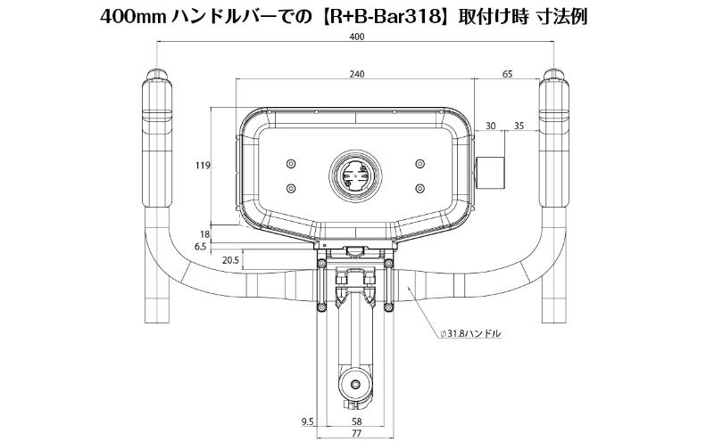 [レックマウントプラス] ライドオンバッグ サイドアクセサリーベース用 汎用バー【R+B-Bar318】「Ride On Bag のみに取付可能なアクセサリーパーツのみ。 1枚目の画像が販売商品」