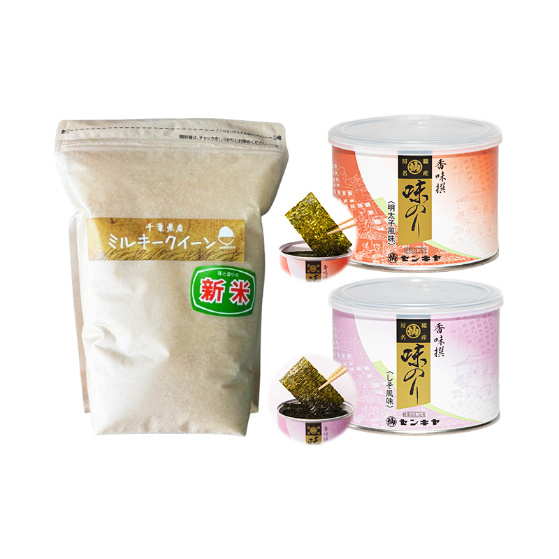 のり　ミルキークイーンセットB　　【ミルキークイーン 2kg無洗米 ・味のり明太子、しそ】　お米 米 こめ コメ 海苔 セット コラボ商品 千葉県 千葉市