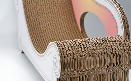 猫のおしゃれ爪とぎソファー「カリカリーナ Basic」エンジェルピンク　グランデサイズ