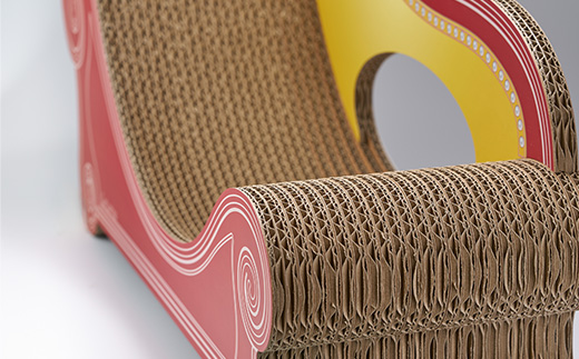 猫のおしゃれ爪とぎソファー「カリカリーナ Basic」アンティークレッド　グランデサイズ