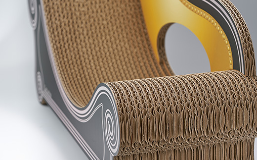 猫のおしゃれ爪とぎソファー「カリカリーナ Basic」ハリウッドブラック　グランデサイズ