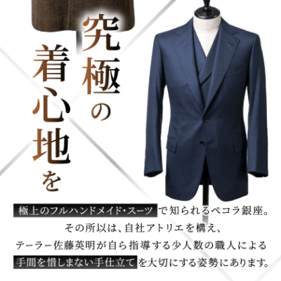 【有効期限3年】ペコラ銀座 オーダースーツ仕立補助券(24万円相当)/贈答利用可