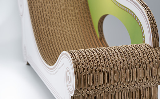 猫のおしゃれ爪とぎソファー「カリカリーナ Basic」モスグリーン　グラングランサイズ