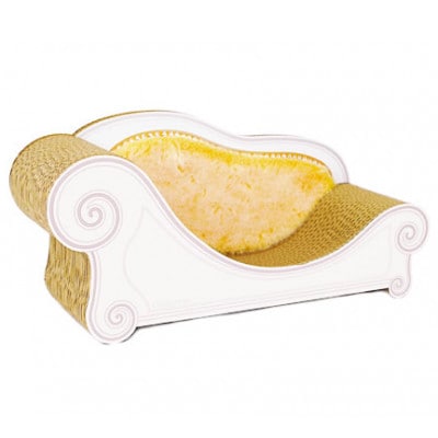 猫のおしゃれ爪とぎソファー「カリカリーナ Luce」オレンジイエロー　グランデサイズ