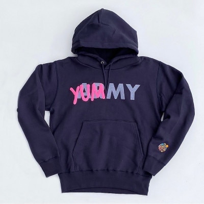 YUMMYスウェットパーカー　男女兼用 Lサイズ/ネイビー