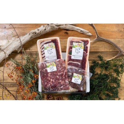 館山ジビエ 満足セット 猪肉 計1kg(4種)【配送不可地域：離島】