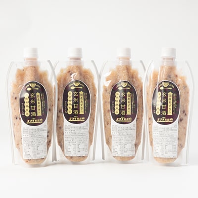 【生麹・生甘酒】5代目女将の作る 国産あずきたっぷり!無添加「小豆玄米甘酒」4本セット【配送不可地域：離島】