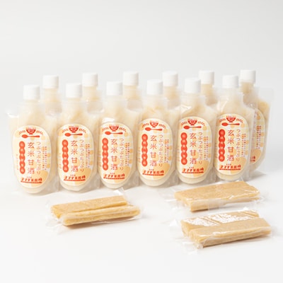 〔アスリートの栄養補給に!〕玄米甘酒12パック＆玄米もち3パック　詰合せ【配送不可地域：離島】