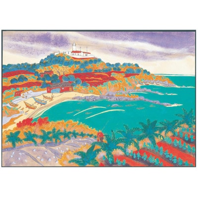 館山市在住画家 イシイタカシの房総版画『洲崎ポイント』