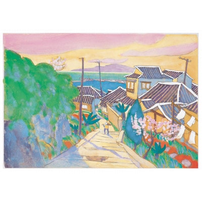 館山市在住画家 イシイタカシの房総版画『海へ』