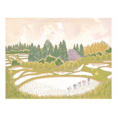館山市在住画家イシイタカシの房総版画シリーズ『棚田』