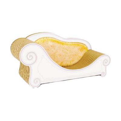 猫のおしゃれ爪とぎソファー「カリカリーナ Luce」オレンジイエロー　スタンダードサイズ