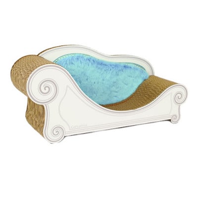 猫のおしゃれ爪とぎソファー「カリカリーナ Luce」オーシャンブルー　スタンダードサイズ