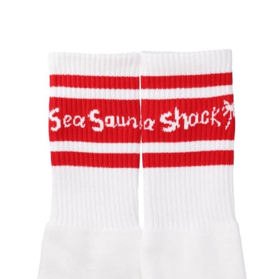 【Sea Sauna Shackオリジナル】レッド ロゴソックス S/M
