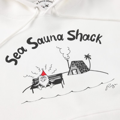 【Sea Sauna Shackオリジナル】ロゴフーディ ホワイト XLサイズ