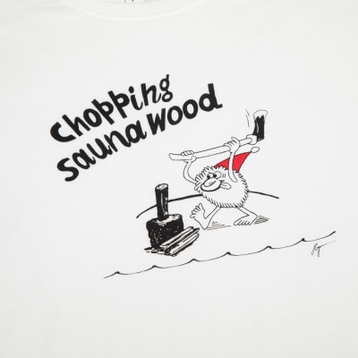 【Sea Sauna Shackオリジナル】薪割りTシャツ ホワイト Sサイズ