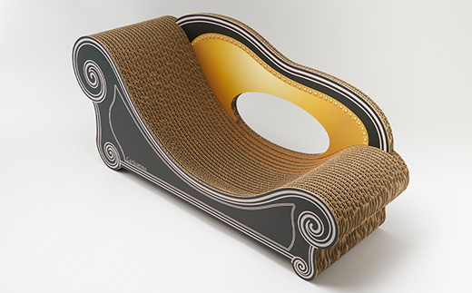 猫のおしゃれ爪とぎソファー「カリカリーナ Basic」ハリウッドブラック　グラングランサイズ