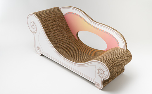 猫のおしゃれ爪とぎソファー「カリカリーナ Basic」エンジェルピンク　スタンダードサイズ　1点