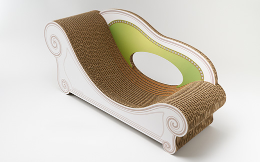 猫のおしゃれ爪とぎソファー「カリカリーナ Basic」モスグリーン　スタンダードサイズ　1点