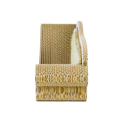 猫のおしゃれ爪とぎソファー「カリカリーナ Luce」マロンベージュ　グランデサイズ