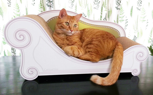 猫のおしゃれ爪とぎソファー「カリカリーナ Basic」モスグリーン　スタンダードサイズ　1点