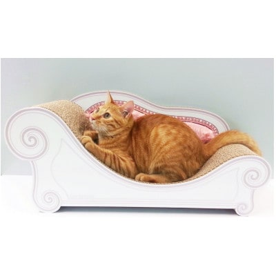 猫のおしゃれ爪とぎソファー「カリカリーナ Luce」ペールピンク　グランデサイズ