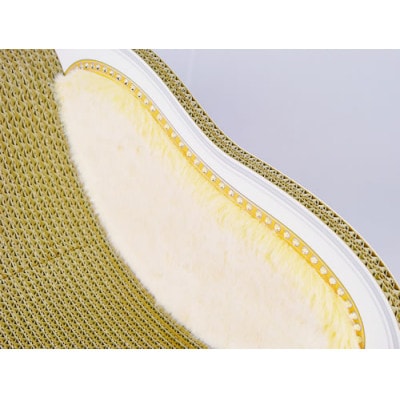 猫のおしゃれ爪とぎソファー「カリカリーナ Luce」オレンジイエロー　グランデサイズ