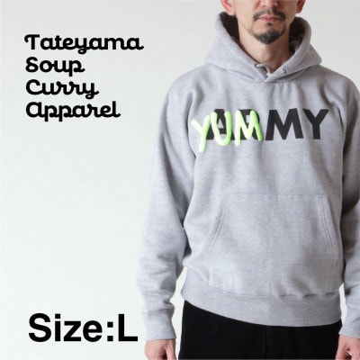 YUMMYスウェットパーカー　男女兼用 Lサイズ/グレー