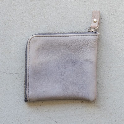 ジビエレザーL字ハーフ財布【エコトーングレー】